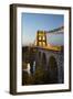 Menai Suspension Bridge at Night, Built in 1826 by Thomas Telford, Bangor, Gwynedd, Wales, UK-Stuart Black-Framed Photographic Print