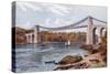 Menai Suspension Bridge, Bangor-Alfred Robert Quinton-Stretched Canvas