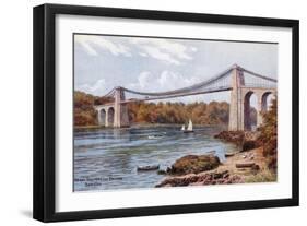 Menai Suspension Bridge, Bangor-Alfred Robert Quinton-Framed Giclee Print