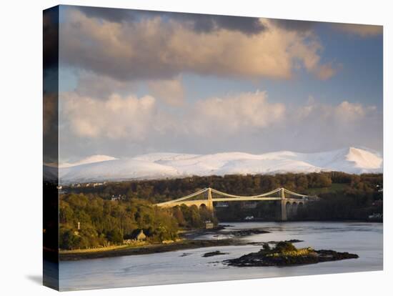 Menai Suspension Bridge Built by Thomas Telford in 1826, Anglesey, North Wales, UK-Pearl Bucknall-Stretched Canvas