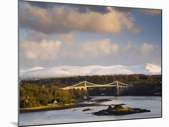 Menai Suspension Bridge Built by Thomas Telford in 1826, Anglesey, North Wales, UK-Pearl Bucknall-Mounted Photographic Print