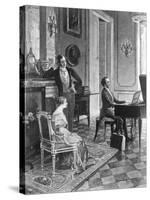 Mendelssohn Playing before Queen Victoria-null-Stretched Canvas