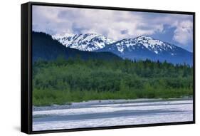 Mendenhall Glacier Lake, Juneau, Alaska, United States of America, North America-Richard Cummins-Framed Stretched Canvas