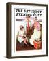 "Mending His Jacket," Saturday Evening Post Cover, October 17, 1931-Ellen Pyle-Framed Giclee Print