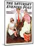 "Mending His Jacket," Saturday Evening Post Cover, October 17, 1931-Ellen Pyle-Mounted Giclee Print