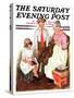 "Mending His Jacket," Saturday Evening Post Cover, October 17, 1931-Ellen Pyle-Stretched Canvas