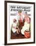 "Mending His Jacket," Saturday Evening Post Cover, October 17, 1931-Ellen Pyle-Framed Giclee Print