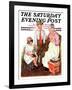 "Mending His Jacket," Saturday Evening Post Cover, October 17, 1931-Ellen Pyle-Framed Giclee Print