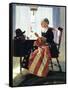 Mending the Flag-Norman Rockwell-Framed Stretched Canvas