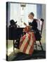 Mending the Flag-Norman Rockwell-Stretched Canvas