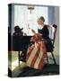 Mending the Flag-Norman Rockwell-Stretched Canvas