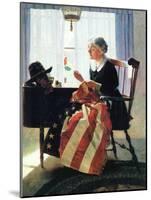 Mending the Flag-Norman Rockwell-Mounted Giclee Print