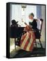 Mending the Flag-Norman Rockwell-Framed Stretched Canvas