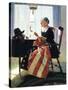 Mending the Flag-Norman Rockwell-Stretched Canvas