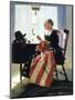 Mending the Flag-Norman Rockwell-Mounted Giclee Print