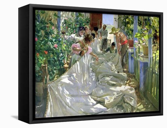 Mending the Sail-Joaqu?n Sorolla y Bastida-Framed Stretched Canvas