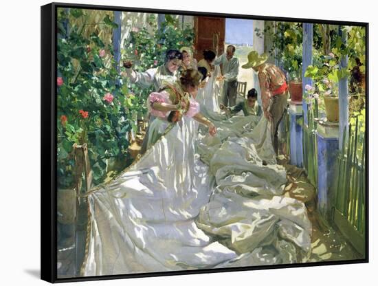 Mending the Sail-Joaqu?n Sorolla y Bastida-Framed Stretched Canvas