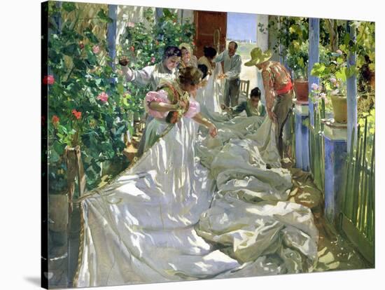 Mending the Sail-Joaqu?n Sorolla y Bastida-Stretched Canvas