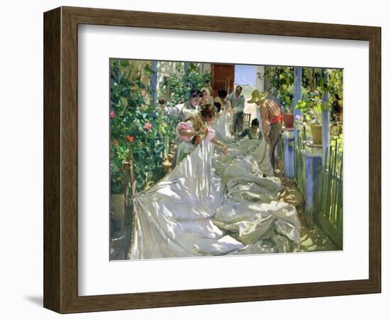 Mending the Sail-Joaqu?n Sorolla y Bastida-Framed Premium Giclee Print