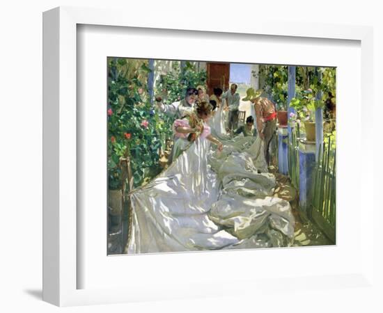 Mending the Sail-Joaqu?n Sorolla y Bastida-Framed Premium Giclee Print