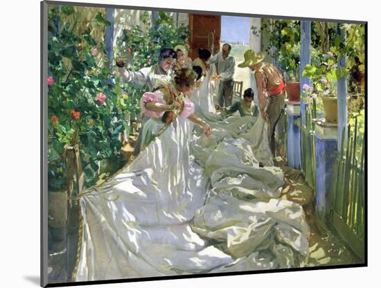 Mending the Sail-Joaqu?n Sorolla y Bastida-Mounted Premium Giclee Print