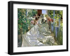 Mending the Sail-Joaqu?n Sorolla y Bastida-Framed Giclee Print