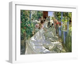 Mending the Sail-Joaqu?n Sorolla y Bastida-Framed Giclee Print