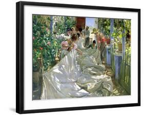 Mending the Sail-Joaqu?n Sorolla y Bastida-Framed Giclee Print