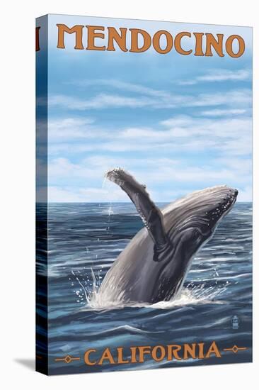 Mendocino, California - Humpback Whale-Lantern Press-Stretched Canvas