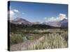 Mendoza Province, Uspallata, Andes Mountains and Rio Mendoza River, Argentina-Walter Bibikow-Stretched Canvas