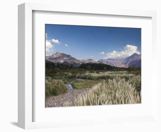 Mendoza Province, Uspallata, Andes Mountains and Rio Mendoza River, Argentina-Walter Bibikow-Framed Photographic Print