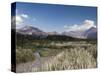 Mendoza Province, Uspallata, Andes Mountains and Rio Mendoza River, Argentina-Walter Bibikow-Stretched Canvas