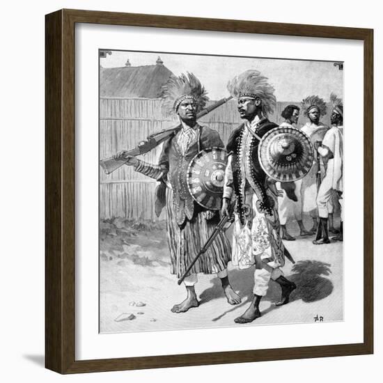 Menelik II Guards in Abyssinia or Ethiopia 1903-Chris Hellier-Framed Giclee Print