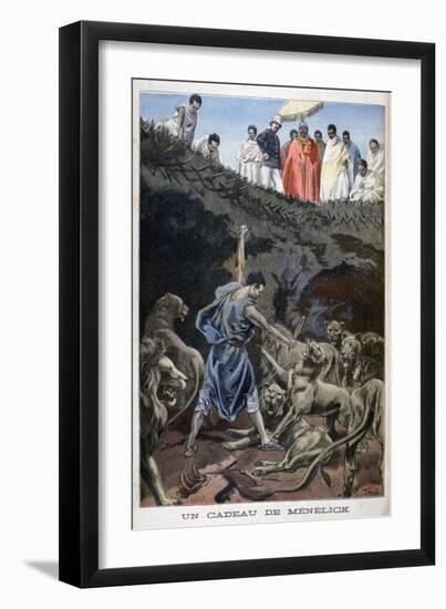 Menelik II of Ethiopia, 1898-F Meaulle-Framed Giclee Print