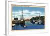 Menemsha-by-the-Sea, Massachusetts - View of the Harbor, Martha's Vineyard-Lantern Press-Framed Art Print