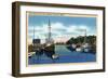 Menemsha-by-the-Sea, Massachusetts - View of the Harbor, Martha's Vineyard-Lantern Press-Framed Art Print