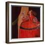 Menina in Red with Small Cockerel-Marisa Leon-Framed Giclee Print