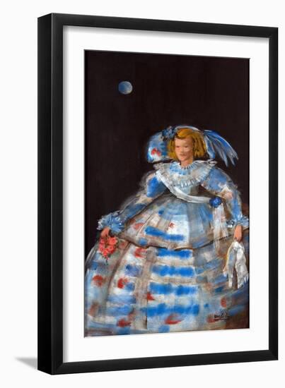 Menina with Blue Moon-Marisa Leon-Framed Giclee Print