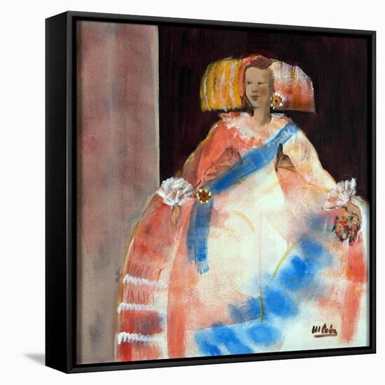 Menina with Sash and Flower-Marisa Leon-Framed Stretched Canvas