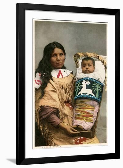 Menominee Indian Woman with Papoose-null-Framed Art Print