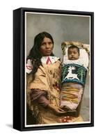 Menominee Indian Woman with Papoose-null-Framed Stretched Canvas