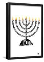 Menorah Text Poster-null-Framed Poster