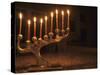 Menorah with Candles, Lit for Chanukah, Bellevue, Washington, USA-Merrill Images-Stretched Canvas