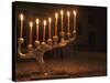 Menorah with Candles, Lit for Chanukah, Bellevue, Washington, USA-Merrill Images-Stretched Canvas