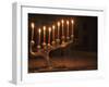 Menorah with Candles, Lit for Chanukah, Bellevue, Washington, USA-Merrill Images-Framed Photographic Print