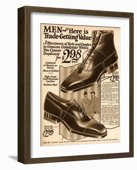 Mens Shoes 1924-null-Framed Art Print
