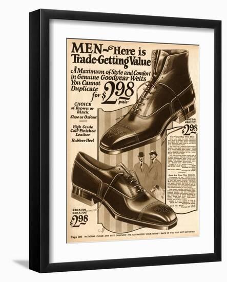 Mens Shoes 1924-null-Framed Art Print