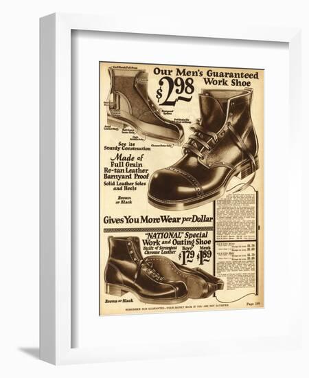 Mens Work Shoes 1924-null-Framed Photographic Print