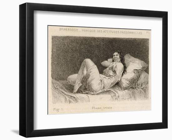 Mental Patient at la Salpetriere Displaying the Melancholy Phase-P. Richer-Framed Photographic Print