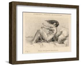 Mental Patient at la Salpetriere Going Through the Phase of Large Movements-P. Richer-Framed Art Print